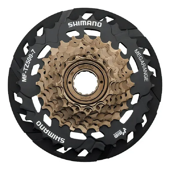 Catraca Rosca Roda Livre Shimano Tz500 14/34 7v Megarange Foto 1