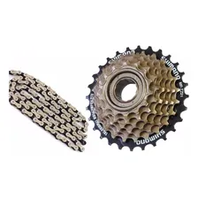 Catraca Shimano Tz21 7v Rosca 14/28d Index C/corrente Bike Foto mini 1