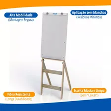 Cavalete Flip Chart Fit Madeira Mdf Com Quadro Branco Para Pintura Arte 90x54cm Foto mini 3