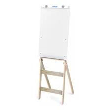 Cavalete Flip Chart Fit Madeira Mdf Com Quadro Branco Para Pintura Arte 90x54cm Foto mini 1