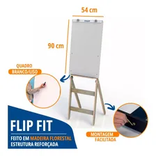 Cavalete Flip Chart Fit Madeira Mdf Com Quadro Branco Para Pintura Arte 90x54cm Foto mini 2