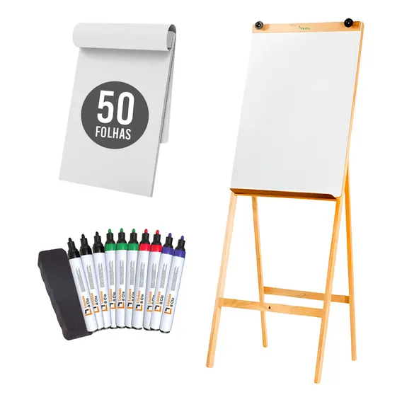 Cavalete Flip Chart Porta Bloco + 50 Folhas + + Foto 1