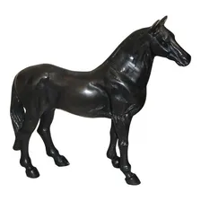 Cavalo Bronze Oxidado Escultura Estatueta Sangue Garanhão Cor Preto Foto mini 1