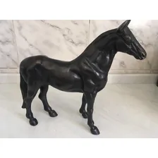 Cavalo Bronze Oxidado Escultura Estatueta Sangue Garanhão Cor Preto Foto mini 3