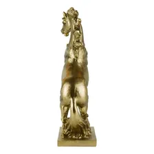 Cavalo Dourado Estátua Resina / Cavalo Estatueta Decoração Foto mini 3