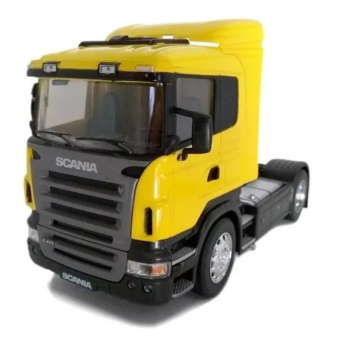 Cavalo Mecânico Miniatura Scania Toco R470 Coleção 1:32 Cor Amarelo Foto 1