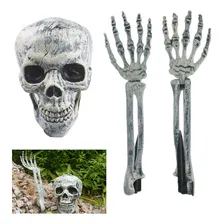 Caveira Esqueleto Humano Crânio Braços Ossos Festa Halloween Foto mini 3