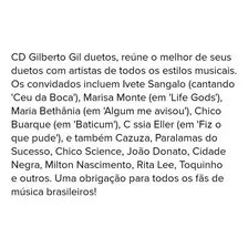 Cd Gilberto Gil - Duetos + Cd Gilberto Gil - Duetos 2 Foto mini 4