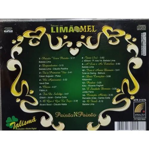 Cd Limao Com Mel 2006 PaixĂŁo X Vezes Paixao - Origin Lacrado Foto 1