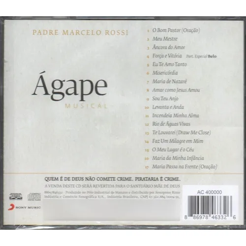 Cd Padre Marcelo Rossi - Ágape Musical Foto 1