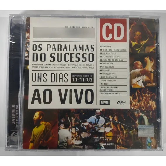 Cd Paralamas Do Sucesso Uns Dias Ao Vivo Lacrado Foto 1