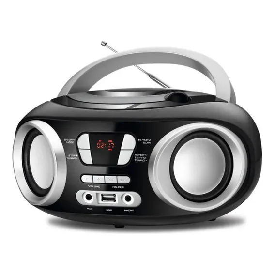 Cd Radio Portatil Mondial Boombox Cd Bivolt Usb Nbx13 Cor Preto 110v/220v Foto 1