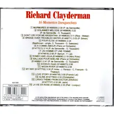 Cd Richard Clayderman - 16 Momentos Inesquecíveis Foto mini  2