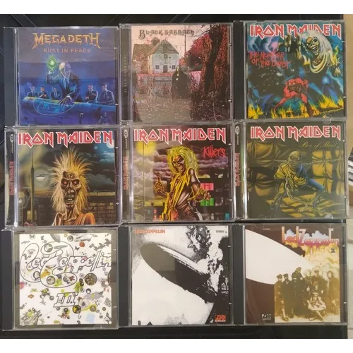 Cds Led Zeppelin, Iron Maiden, Black Sabbath, Megadeth Foto 1