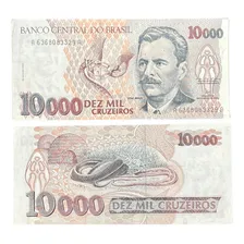 Cédula Brasileira De 10.000 Cruzeiros C224 - Sob Foto  mini 1