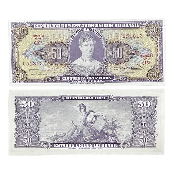 Cédula Brasileira De 50 Cruzeiros Tdlr C093 - Sob Foto 1