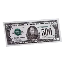 Cédula Decorativa 500 Dólares Estampa Prata Metálica Foto mini 1