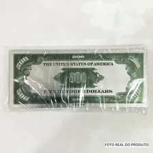 Cédula Decorativa 500 Dólares Estampa Prata Metálica Foto mini 2