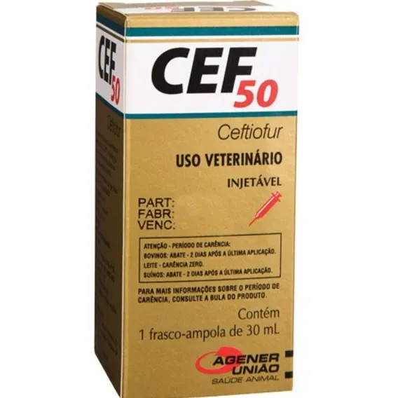 Cef 50mg/ml Sus Injeção 30ml Antibiótico De Ação Rápida Foto 1