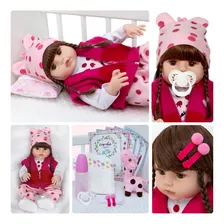 Cegonha Reborn Dolls Jiraffe Boneca Reborn Menina com 15 itens Foto mini 1