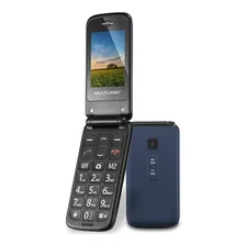 Celular Flip Vita Azul dual chip quadriband P9020 Multilaser cor azul Foto mini 1