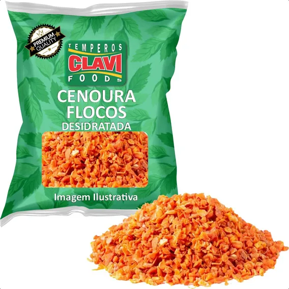 Cenoura Desidratada Flocos 1kg Premium Alta Qualidade Foto 1