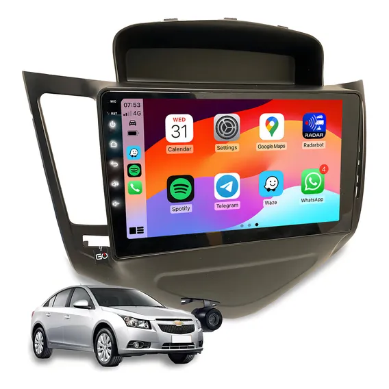 Central Multimidia 9p Gm Cruze 2012 À 2016 Gps Espelhamento Cor Cruze 2016 Preto Foto 1
