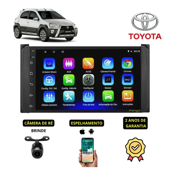 Central Multimidia Etios / Cross Android 2gb Carplay Cam Foto 1