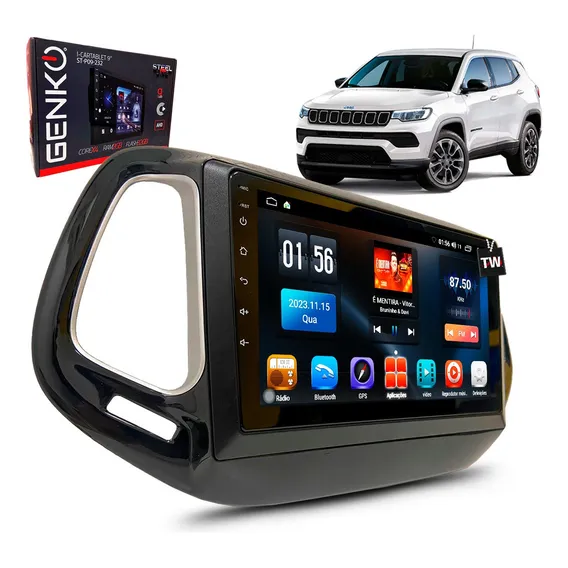 Central Multimídia Jeep Compass 2017 2018 2019 2020 2021 Gps Cor Jeep Compass 2017 À 2021 Sport Foto 1