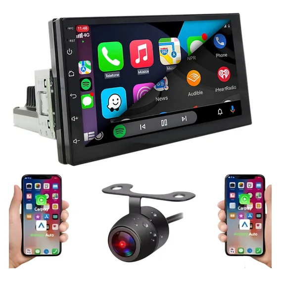 Central Multimídia Mp5 1din 2din Espelhamento Ios Carplay Bt Foto 1