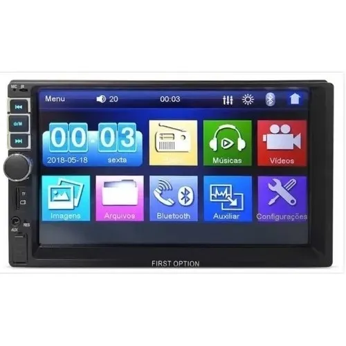 Central Multimídia Mp5 2 Din Touch Espelhamento Bluetooth Foto 1