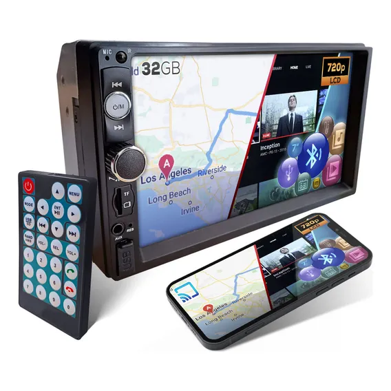Central Multimídia Mp5 Universal 7 Pol Lcd 2 Din Bluetooth Cor Preto Foto 1
