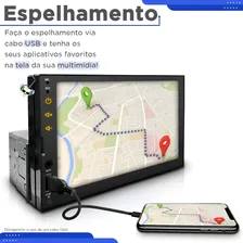 Central Multimídia Universal Mp5 Bt 1 E 2 Din 7 Espelha Dvd Foto mini  3
