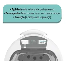 Centrífuga de roupas Wanke Sofia elétrica 15kg branca 127V Foto mini 3