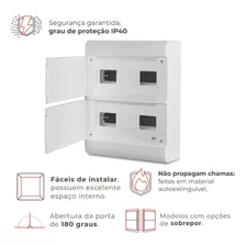 Centrinho De Distribuição Sobrepor Steck Para 24 Disjuntores Branco SCV24PO Porta Opaca Quadro de Luz Foto mini 4