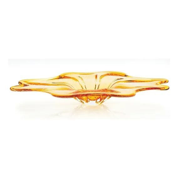 Centro De Mesa Cristal Murano Ambar São Marcos 68cm Foto 1