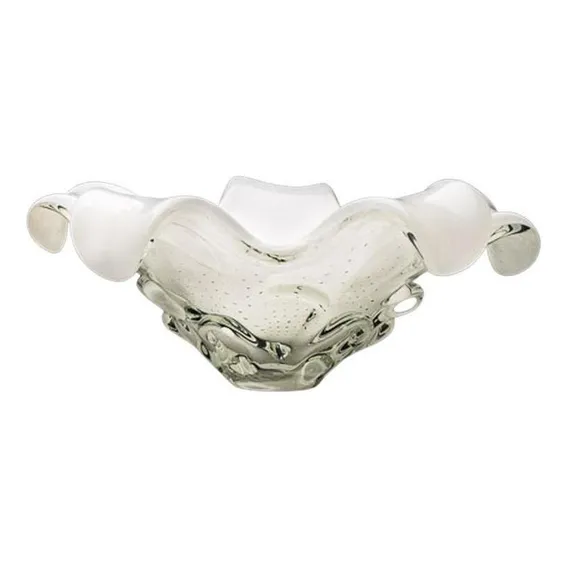 Centro De Mesa Cristal Murano Branco São Marcos 45x45x21cm Foto 1