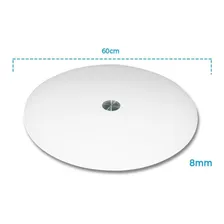 Centro De Mesa Girat贸rio Vidro Temperado 8mm Branco 60cm Foto mini 4