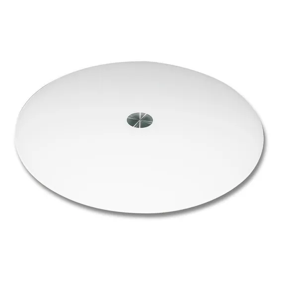Centro De Mesa Girat贸rio Vidro Temperado 8mm Branco 60cm Foto 1
