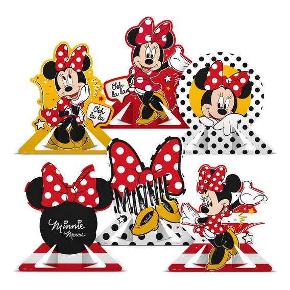 Centro De Mesa Regina Festa Minnie Mouse - Kit Por 6 Unidades Foto 1