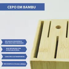 Cepo Universal Em Bambu Suporte Para Guardar Facas Tesouras Foto mini  3