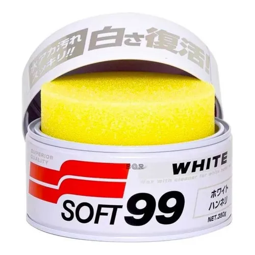 Cera Automotiva Premium White Wax Soft99 350g Cleaner Branca Foto 1