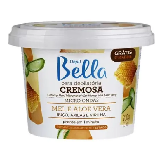 Cera Depil Bella Cremosa Micro-ondas Mel E Aloe Vera 200g Foto 1