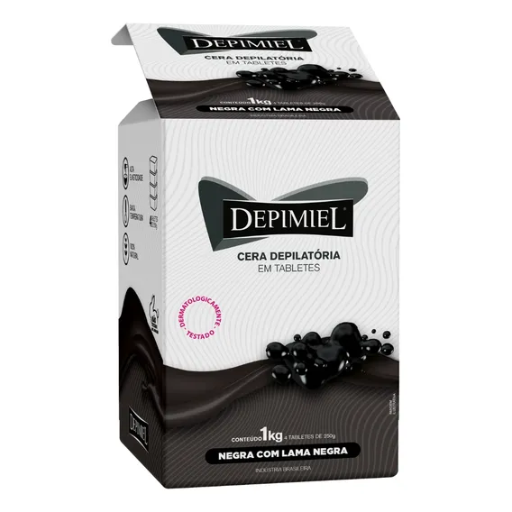 Cera Depilat贸ria Depimiel Negra 1kg Foto 1