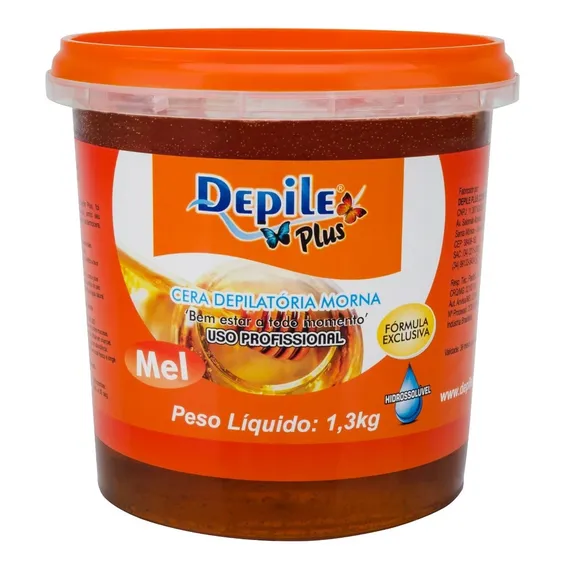 Cera Depilatória Semi-anestésica Pote 1,3 Kg Mel Foto 1