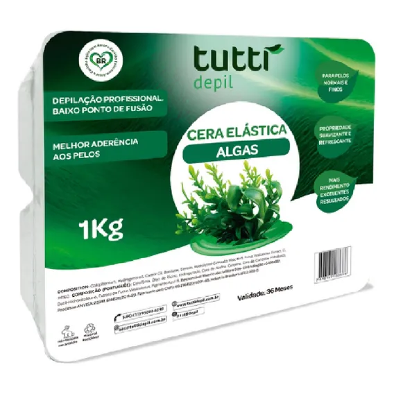 Cera Quente Elástica Algas 1kg Tutti Depil Foto 1