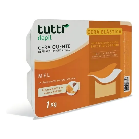 Cera Quente Elástica Mel 1kg Tutti Depil Foto 1