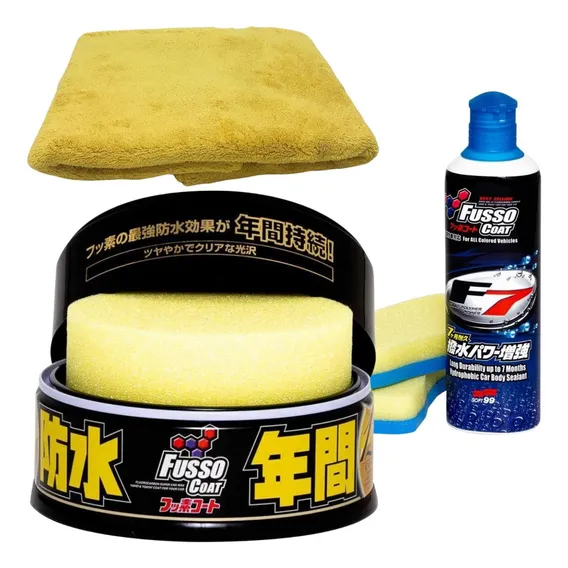 Cera Soft99 Fusso Coat Dark + Selante Líquido F7 + Toalha Foto 1