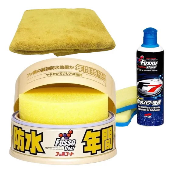 Cera Soft99 Fusso Coat Light + Selante Líquido F7 + Toalha Foto 1
