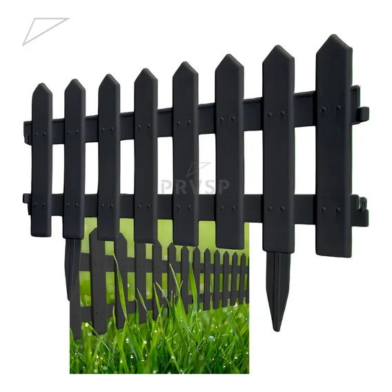 Cerca Decorativa Jardim Preta Kit 10 Cerquinhas Tela 5,40 M Foto 1